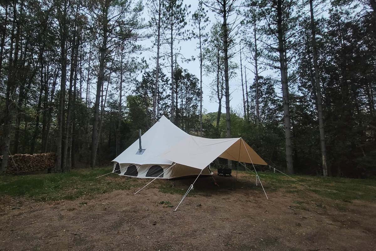 Exterior view of yurt